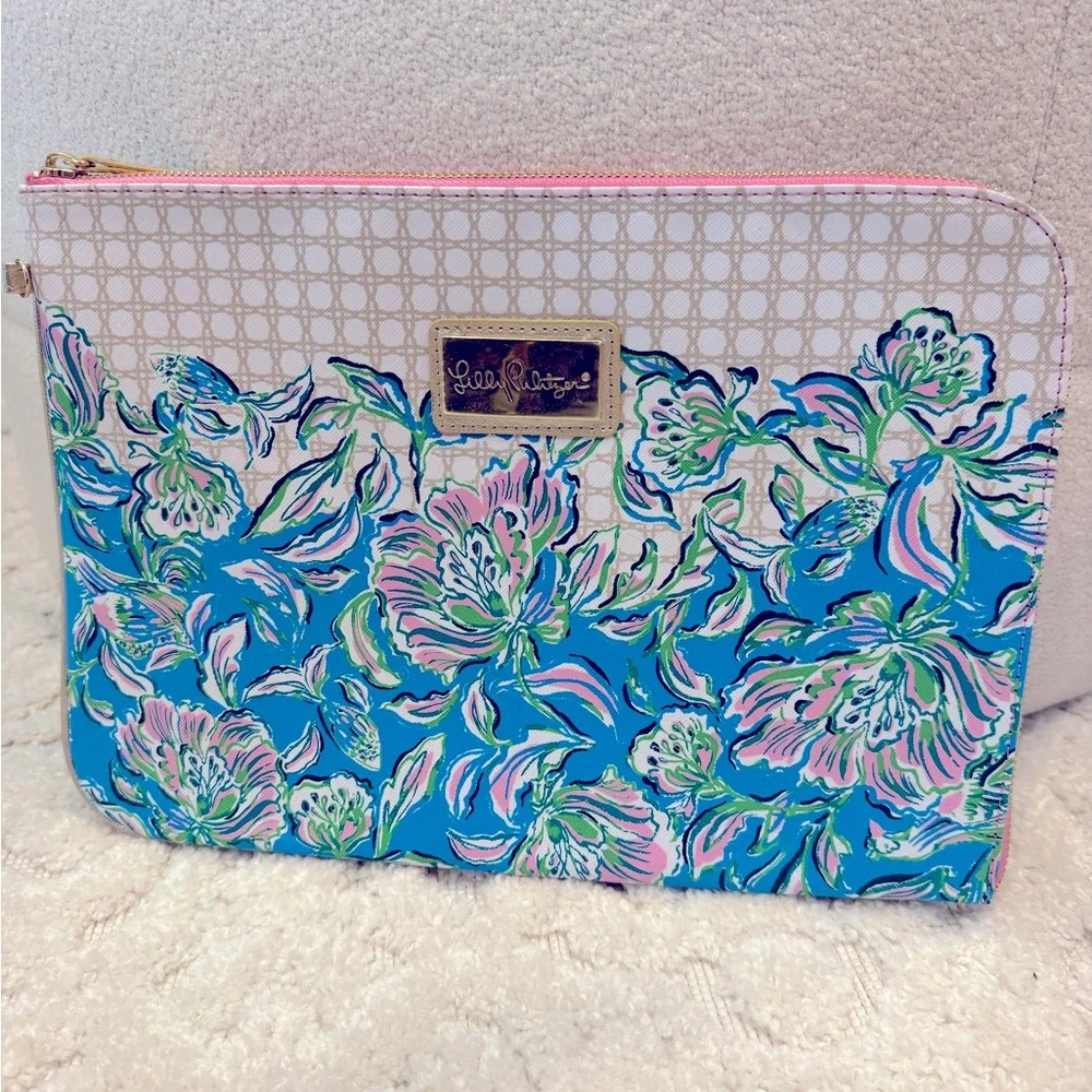 LILLY PULITZER Laptop Case Floral Tech Sleeve Set Zipper Pouch Chick Magnet NWT